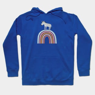 Zebra and rainbow art illustration Hoodie